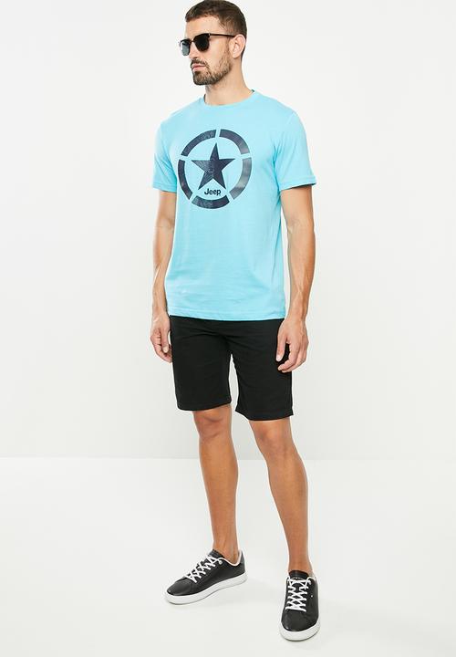 JEEP - Jeep Star logo print tee - aqua