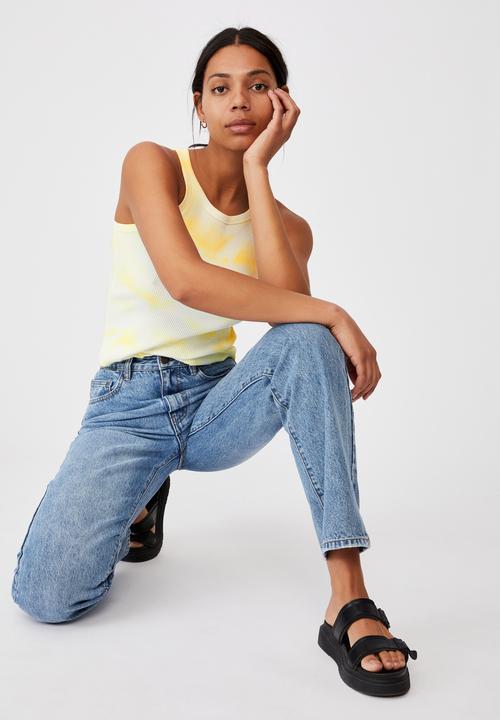 Cotton On - The turn back tank - lemon tie dye
