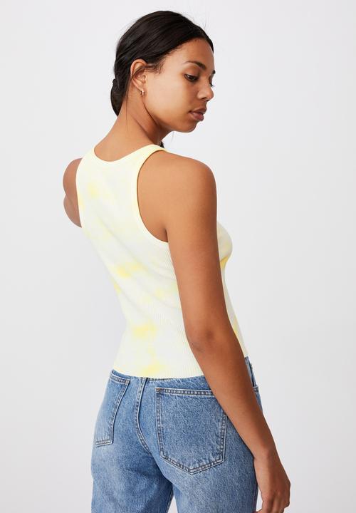 Cotton On - The turn back tank - lemon tie dye