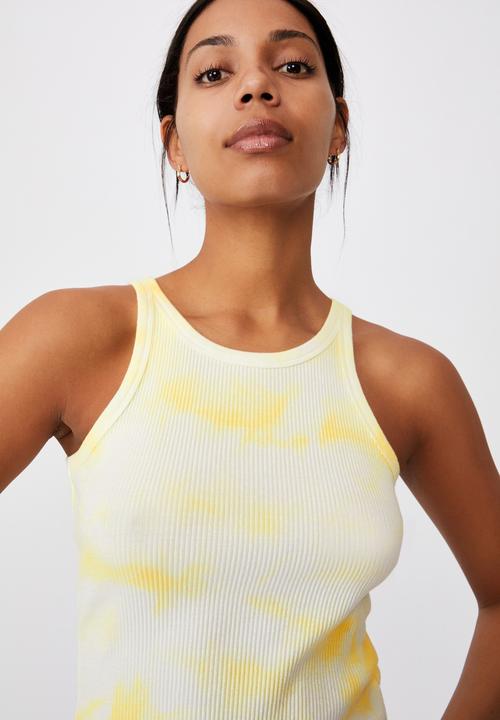 Cotton On - The turn back tank - lemon tie dye