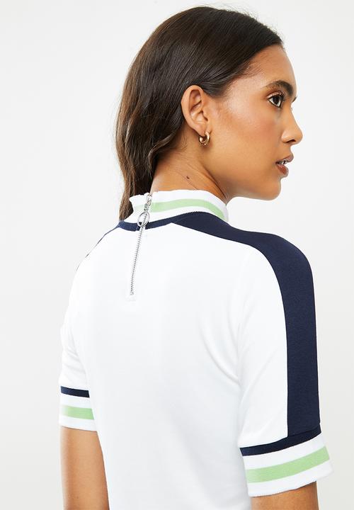 POLO - Buhle short sleeve high neck sport golfer dress - white
