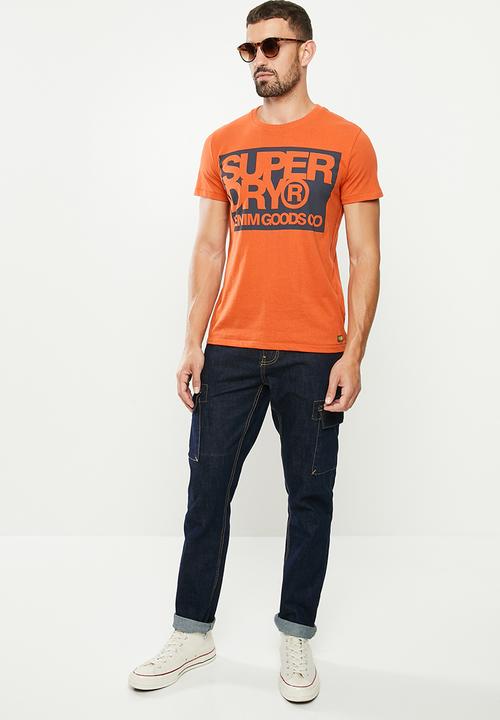 Superdry. - Denim goods co print tee - orange