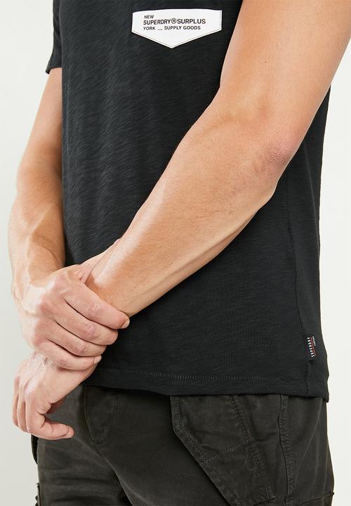 Superdry. - Surplus goods pkt tee - black slub