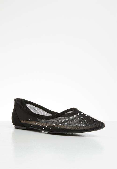 SISSY BOY - Mesh is more diamante mesh pump  - black