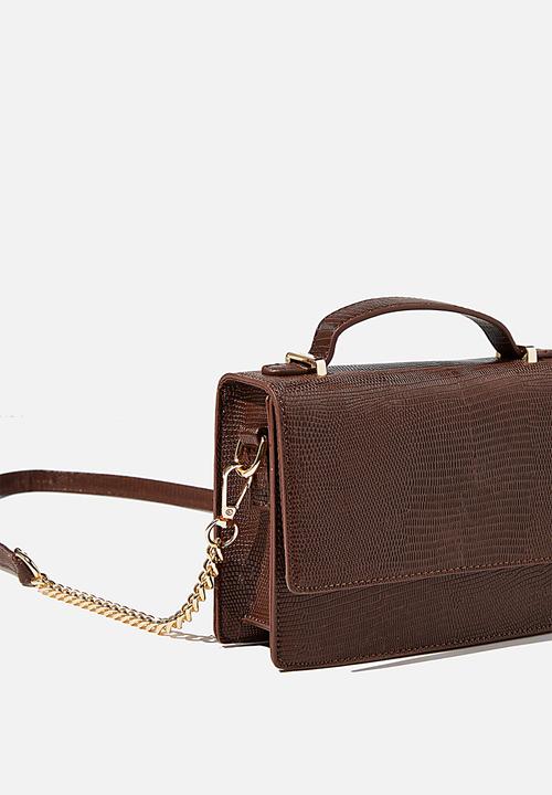 Rubi - Aria chain strap cross body bag - brown 