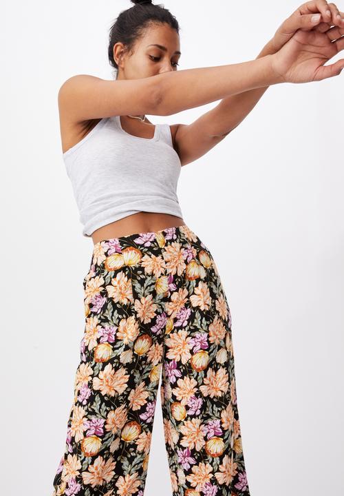 Cotton On - Wide leg paradise pant - kaia shell black
