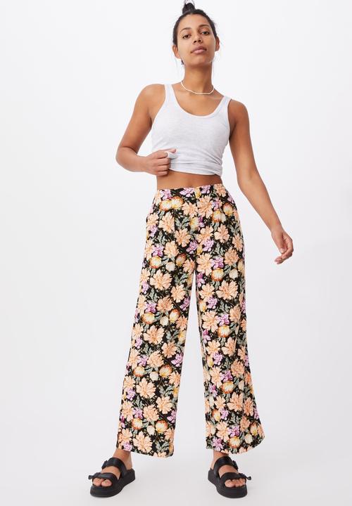 Cotton On - Wide leg paradise pant - kaia shell black