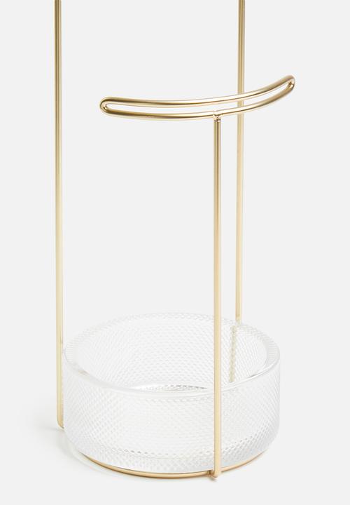 Umbra - Tesora jewellery stand - clear & gold