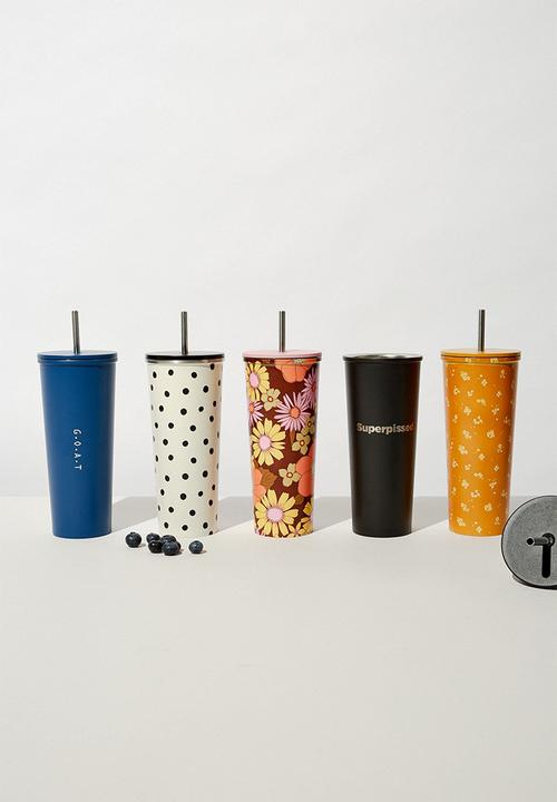 Typo - Metal smooth cup - yellow 