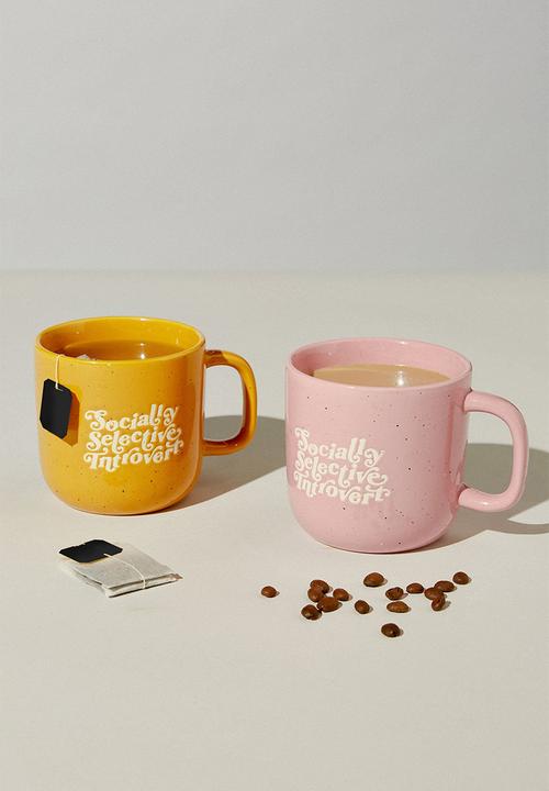 Typo - 2 Pack mug set - pink & orange 