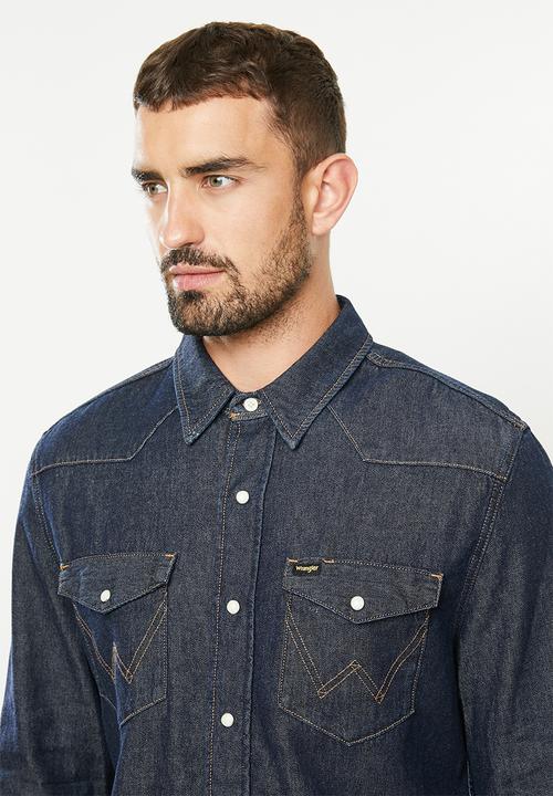 Wrangler - Denim regular fit  shirt - dark wash