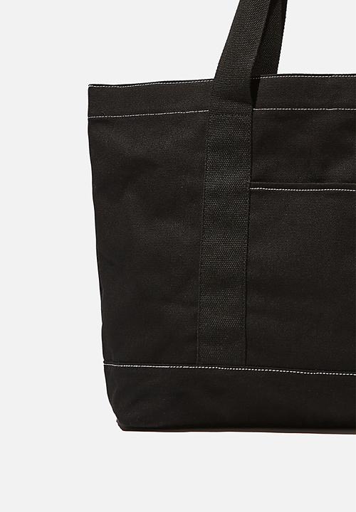 Rubi - Day tripper canvas tote - black