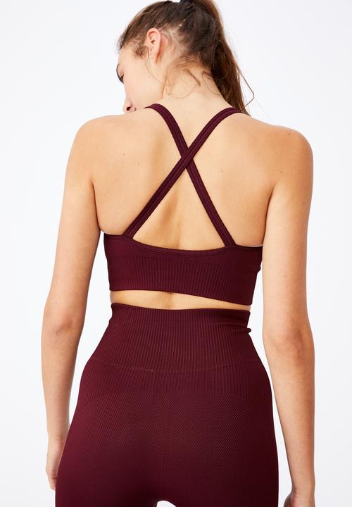 Cotton On - Lifestyle rib seamless crop - mulberry