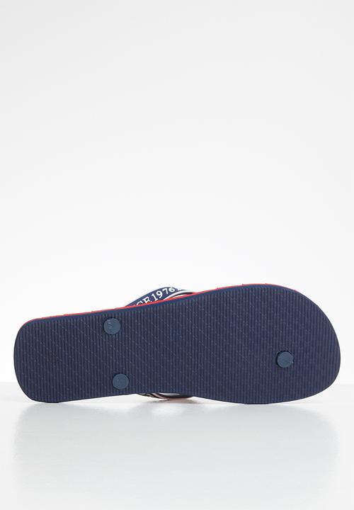 POLO - Owen striped pony flip flop - burgundy