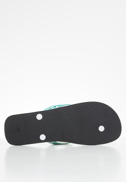 POLO - Owen striped pony flip flop - white