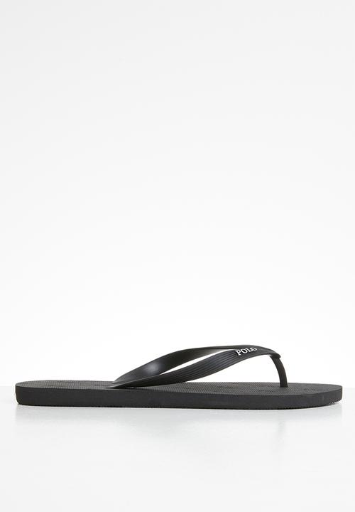 POLO - Mens lucas tonal monogram flip flop - black