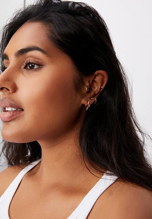 Rubi - Ear party huggie hoops - gold