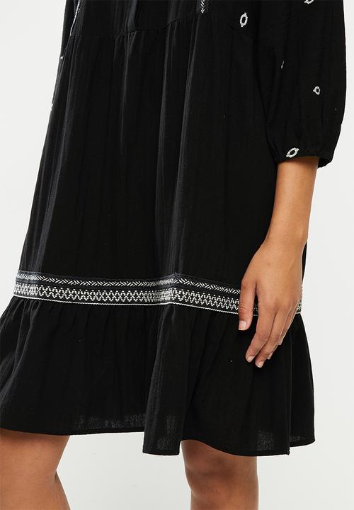 Vero Moda - Santorini boho 7/8 tunic - black