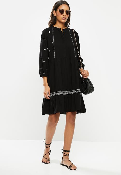 Vero Moda - Santorini boho 7/8 tunic - black