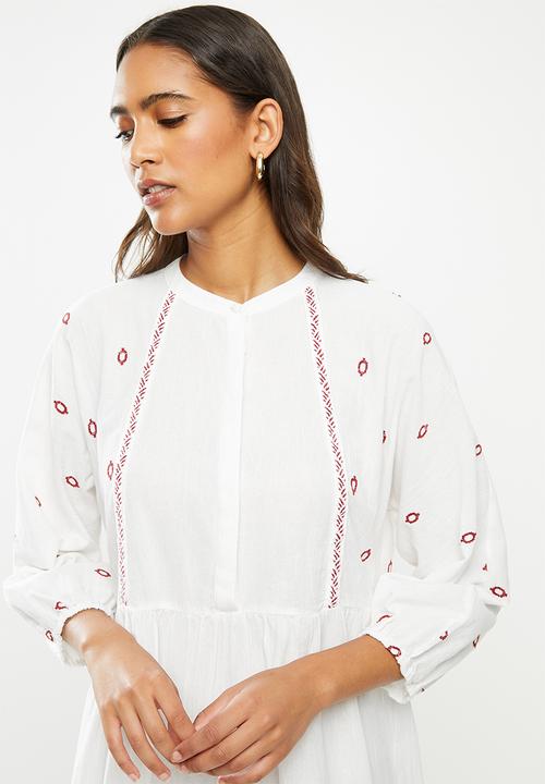 Vero Moda - Santorini boho 7/8 tunic - white