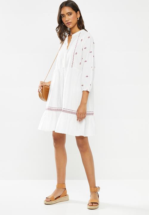 Vero Moda - Santorini boho 7/8 tunic - white
