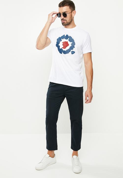 Ben Sherman - Layered chest print tee - white