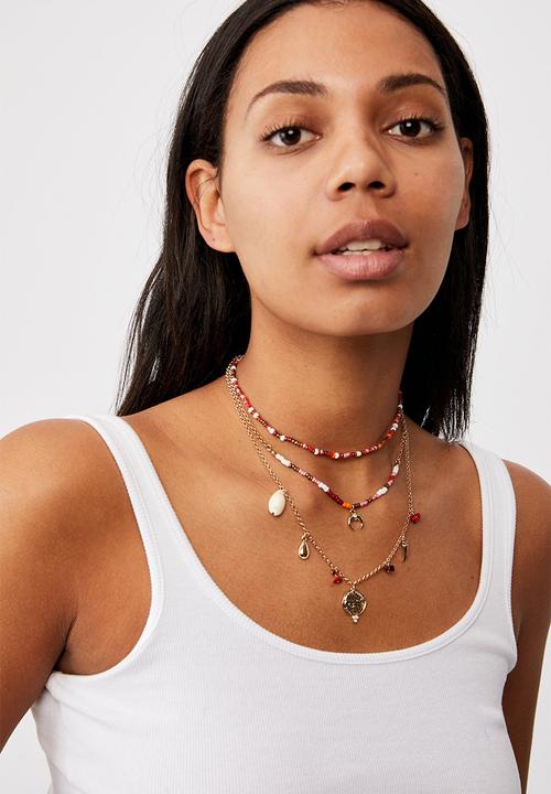 Rubi - Holiday trinkets layered necklace - multi 