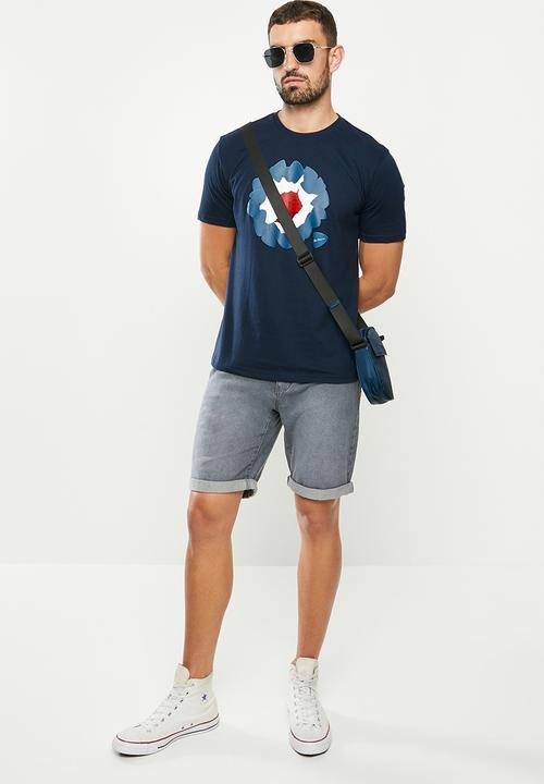 Ben Sherman - Layered chest print tee - navy