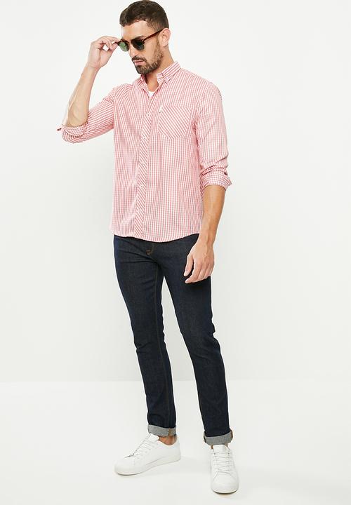 Ben Sherman - Mid check ls shirt - red