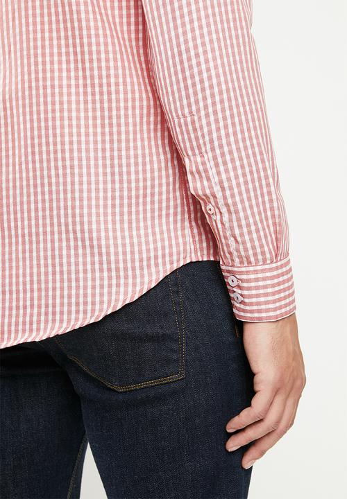 Ben Sherman - Mid check ls shirt - red