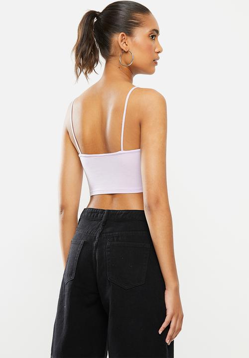 Blake - Spaghetti strap cami crop top - lavender fog
