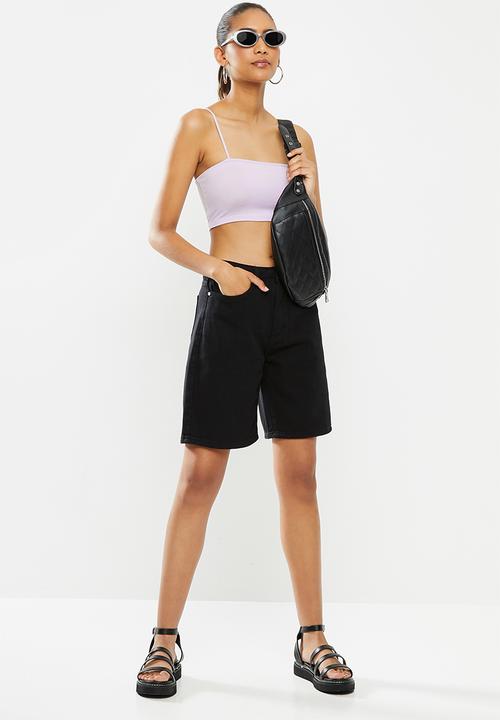Blake - Spaghetti strap cami crop top - lavender fog