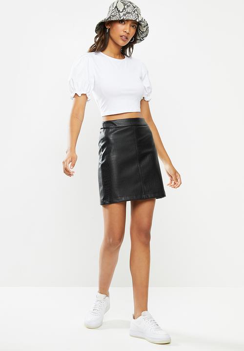 Blake - Pu a-line mini skirt - black 