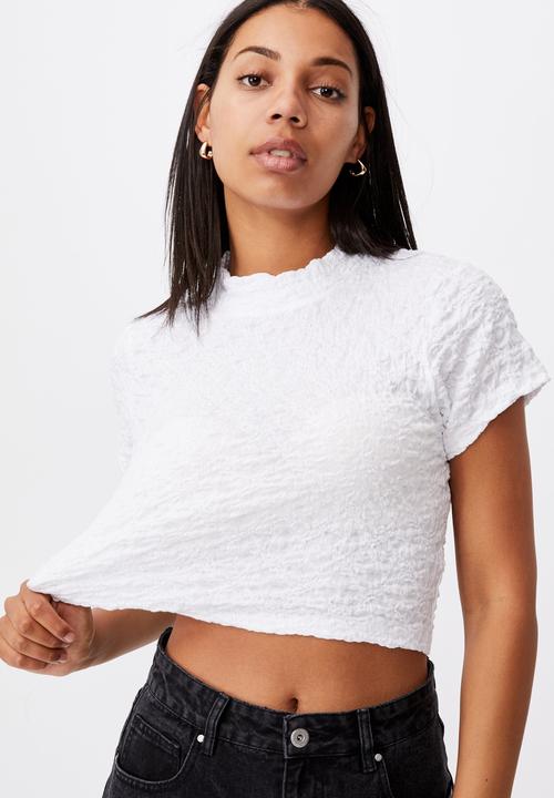 Cotton On - River mock neck short sleeve top - white