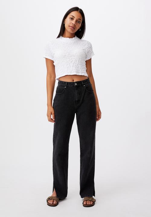 Cotton On - River mock neck short sleeve top - white