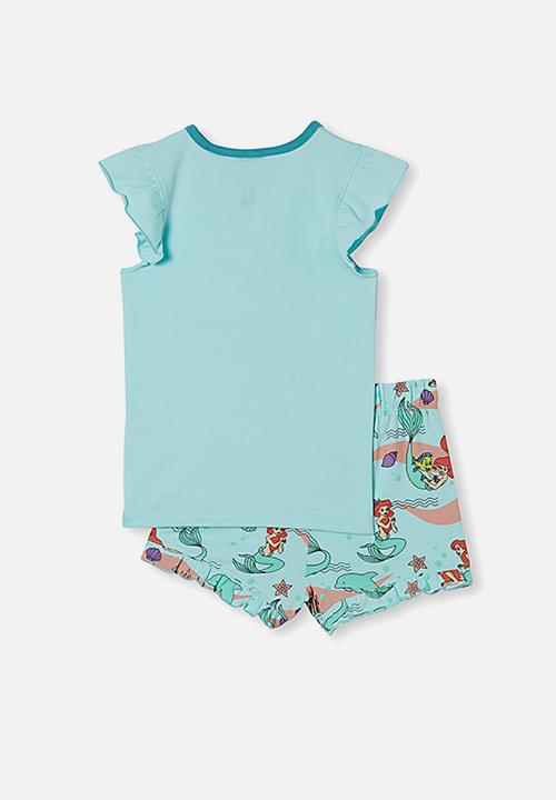 Cotton On - Stacey short sleeve flutter pyjama set - blue