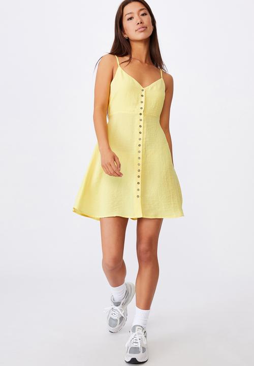 Factorie - Button through dress - yellow 