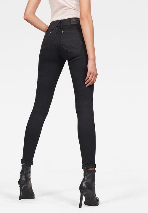 G-STAR - Lynn mid super skinny - pitch black