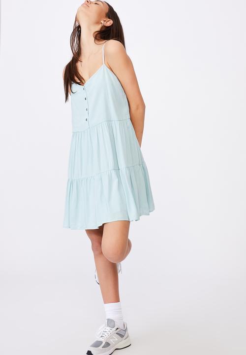 Factorie - Button tiered dress - light blue 
