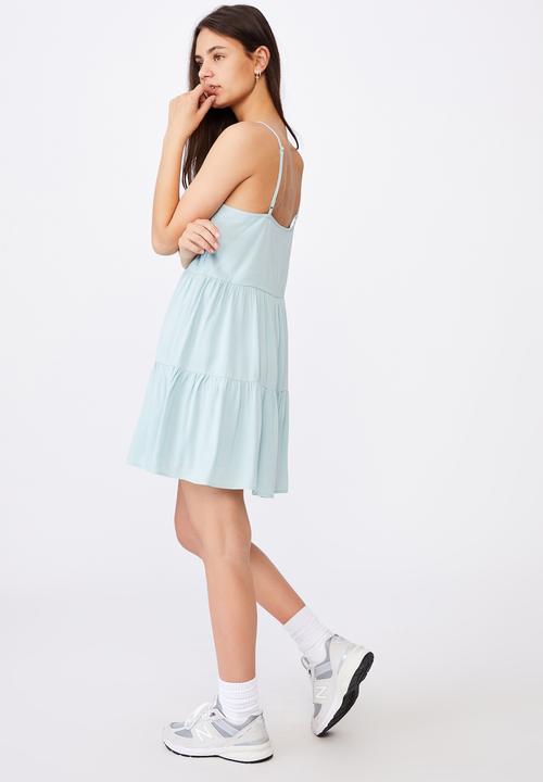 Factorie - Button tiered dress - light blue 