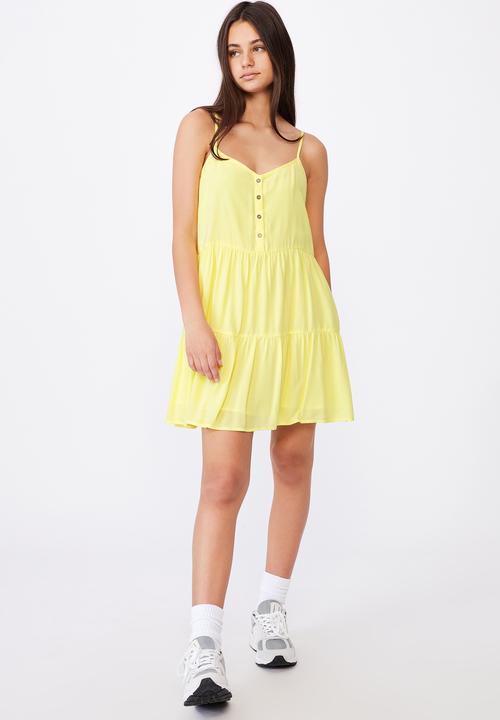 Factorie - Button tiered dress - yellow 
