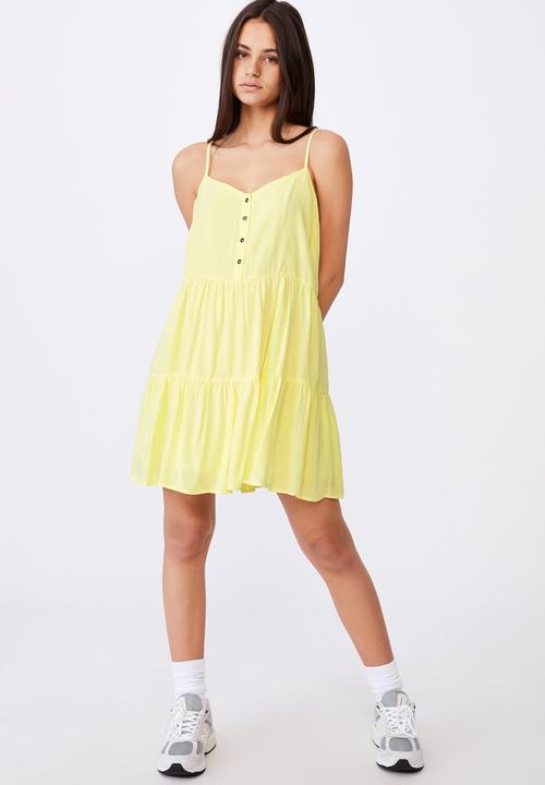 Factorie - Button tiered dress - yellow 