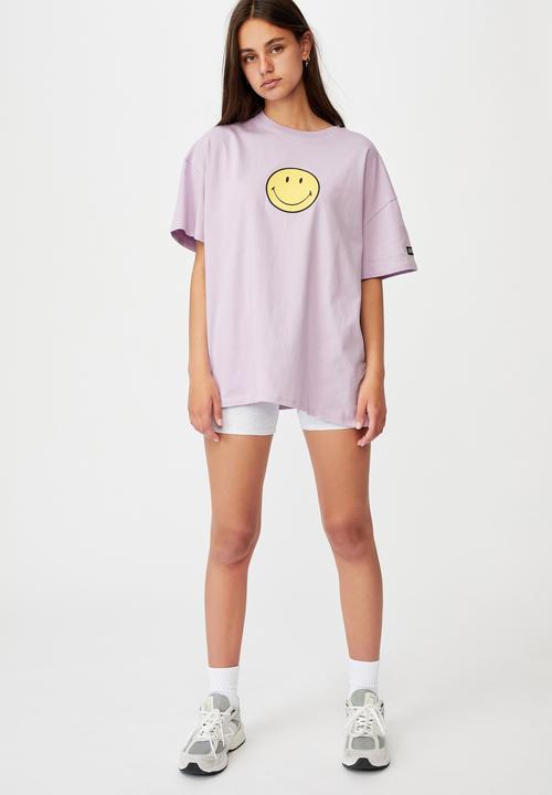 Factorie - Smiley super relaxed graphic tee - lcn smi orchid bloom
