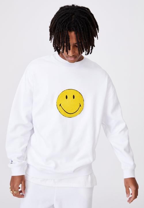 Factorie - Smiley os graphic crew - white