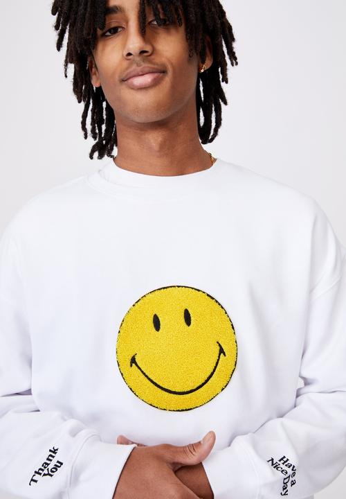 Factorie - Smiley os graphic crew - white