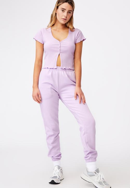 Factorie - Short sleeve lettuce cardi - orchid bloom