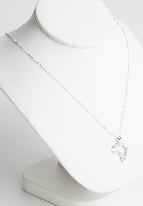 Superbalist - Sterling silver africa pendant necklace - silver
