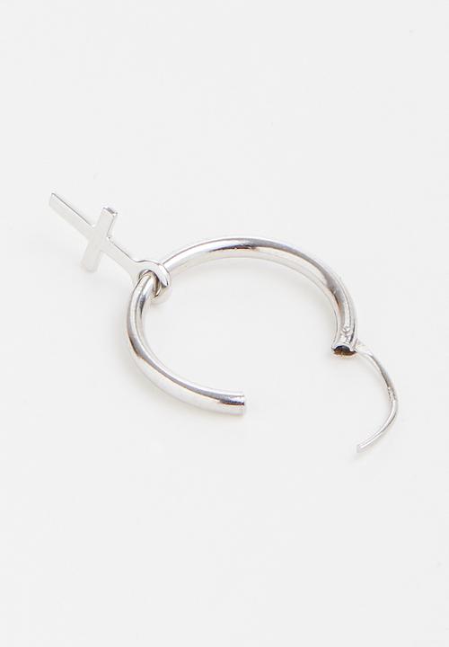 Superbalist - Sterling silver cross sleeper earrings - silver