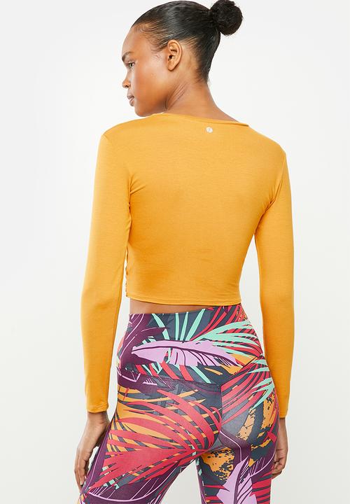 Fitgymwear - Twister long sleeve top - mustard