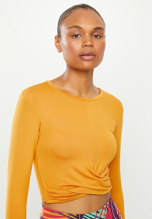 Fitgymwear - Twister long sleeve top - mustard